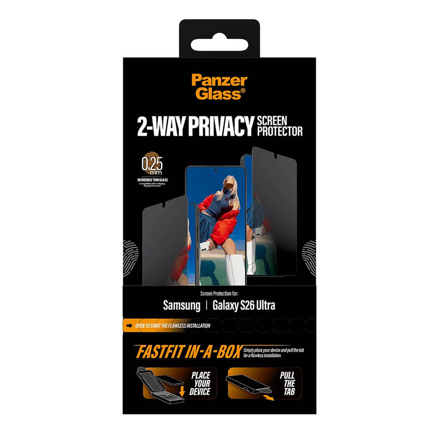 Tvrdené sklo UWF 2-Way Privacy s FASTFIT In-A-Box pre Samsung Galaxy S26 Ultra, číra