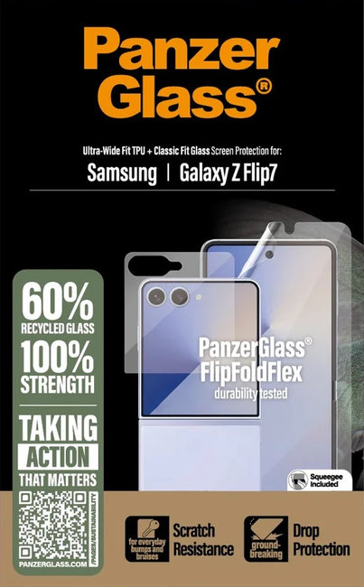 Ochranná fólia UWF a tvrdené sklo pre Samsung Galaxy Z Flip7, číra