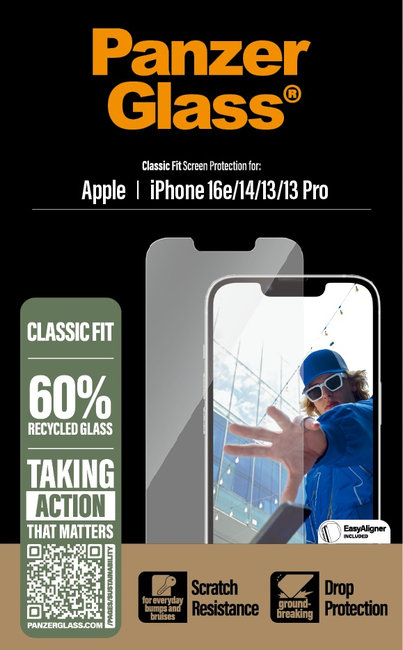 Tvrdené sklo s aplikátorom pre iPhone 17e/16e/14/13/13 Pro, číra
