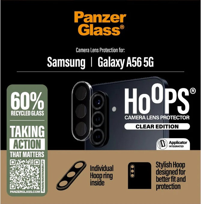 Ochranný kryt objektívu Hoops pre Samsung Galaxy A56 5G, číra