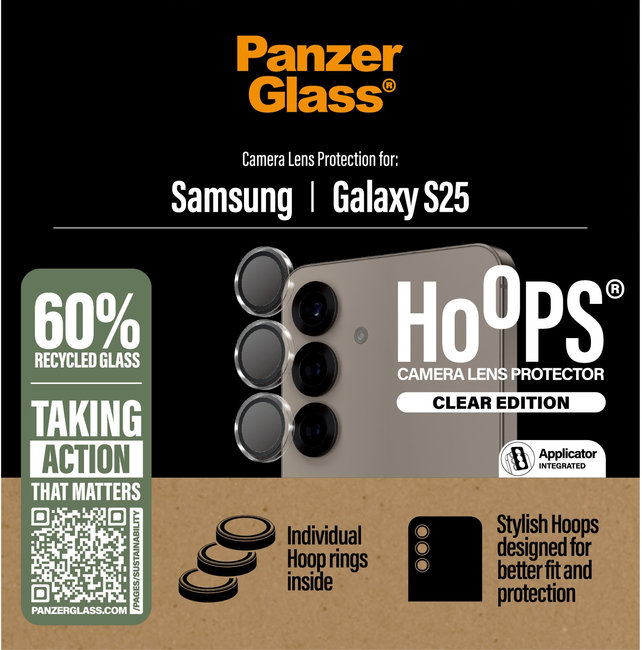 Ochranný kryt objektívu Hoops pre Samsung Galaxy S25, číra