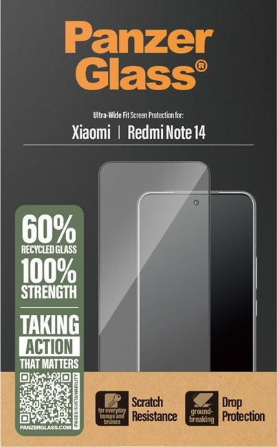 Tvrdené sklo UWF pre Xiaomi Redmi Note 14, čierna