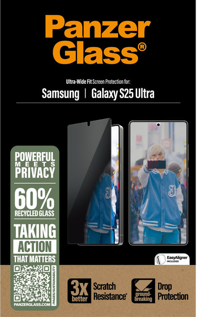 Tvrdené sklo UWF Privacy s aplikátorom pre Samsung Galaxy S25 Ultra, číra