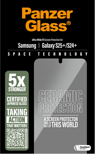 Tvrdené sklo UWF Ceramic s aplikátorom pre Samsung Galaxy S25+, číra