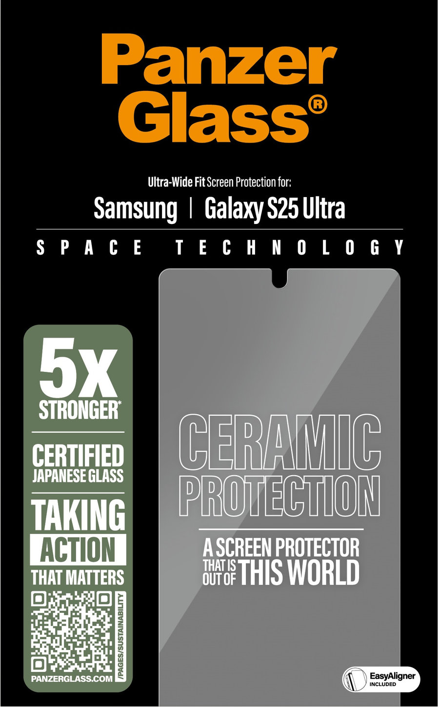 Tvrdené sklo UWF Ceramic s aplikátorom pre Samsung Galaxy S25 Ultra, číra