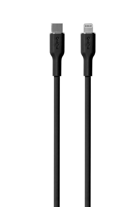 PURO - Kábel USB-C/MFI Lightning, 12 W, Soft, 1,5 m, čierna