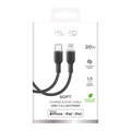 PURO - Kábel USB-C/MFI Lightning, 12 W, Soft, 1,5 m, čierna