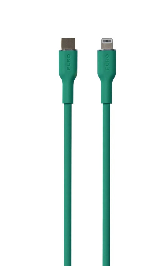 PURO - Kábel USB-C/MFI Lightning, 12 W, Soft, 1,5 m, zelená