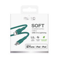 PURO - Kábel USB-C/MFI Lightning, 12 W, Soft, 1,5 m, zelená