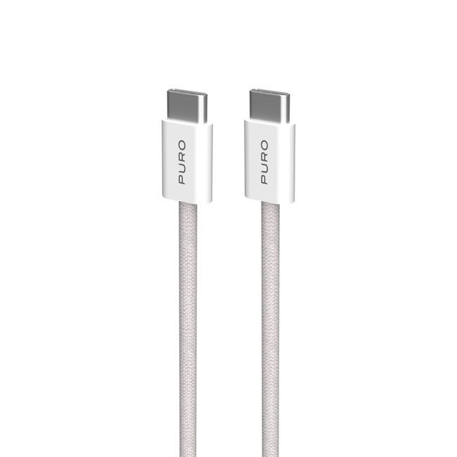 PURO - Kábel USB-C/USB-C, 60 W, Fabrik FABK4, 1,5 m, sandshell