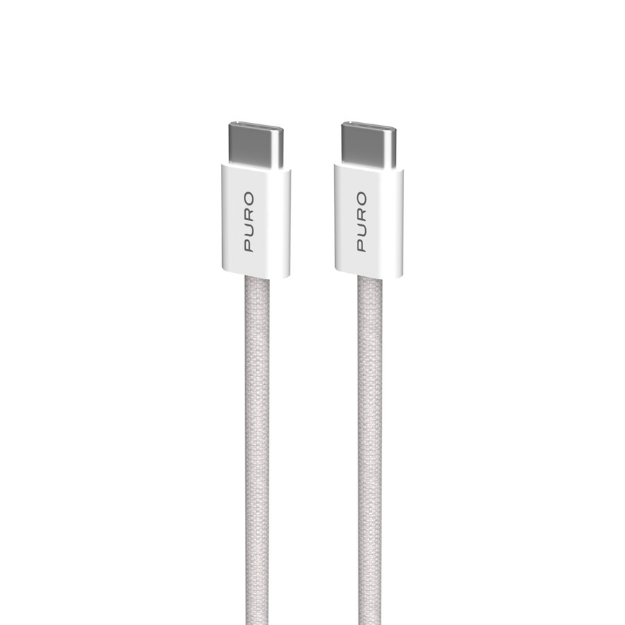 PURO - Kábel USB-C/USB-C, 60 W, Fabrik FABK4, 1,5 m, sandshell