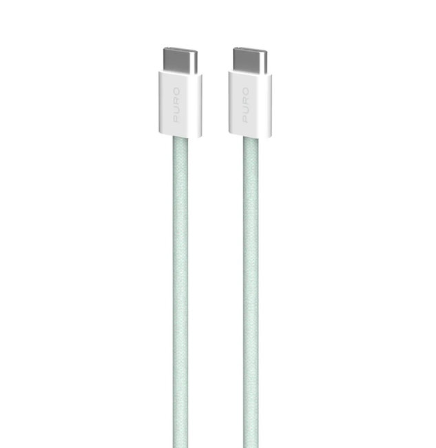 PURO - Kábel USB-C/USB-C, 60 W, Fabrik FABK4, 1,5 m, zelená
