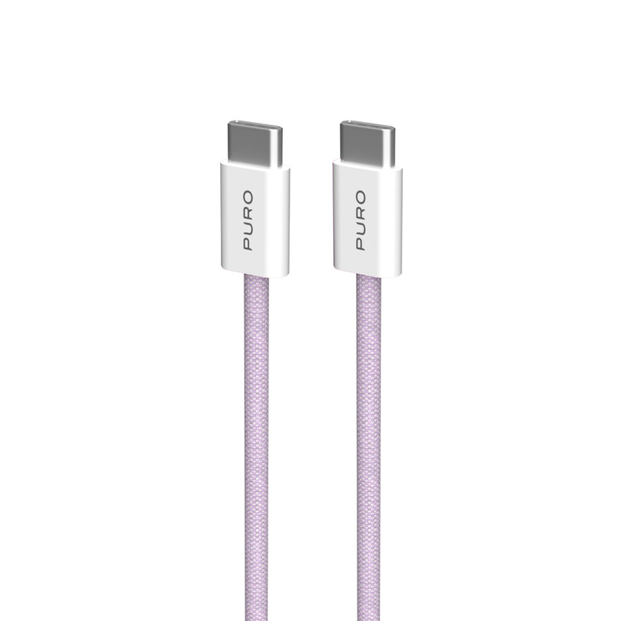PURO - Kábel USB-C/USB-C, 60 W, Fabrik FABK4, 1,5 m, coraltastic