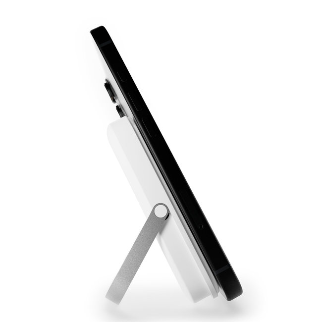 PURO - PowerBank 5000 mAh, kompatibilná s MagSafe, STAND POWER MAG, 20 W, biela