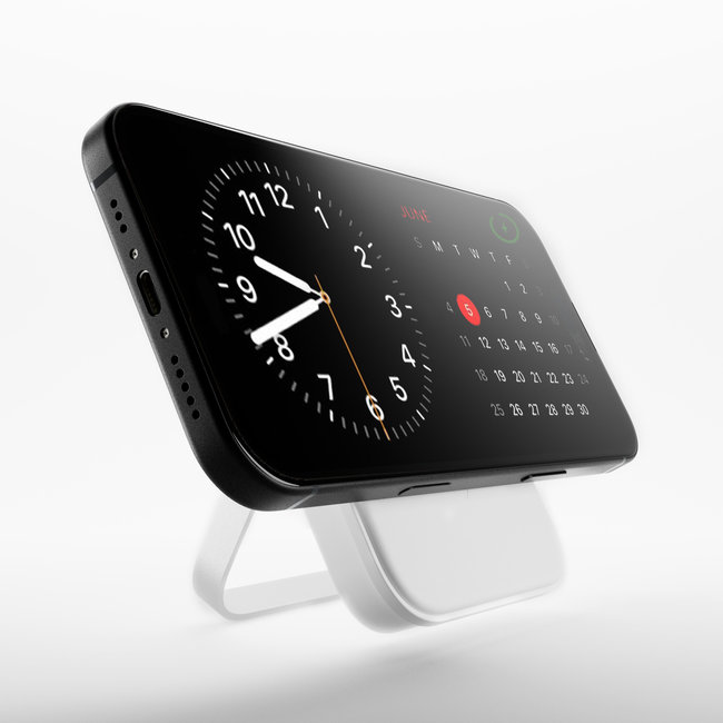 PURO - PowerBank 5000 mAh, kompatibilná s MagSafe, STAND POWER MAG, 20 W, biela