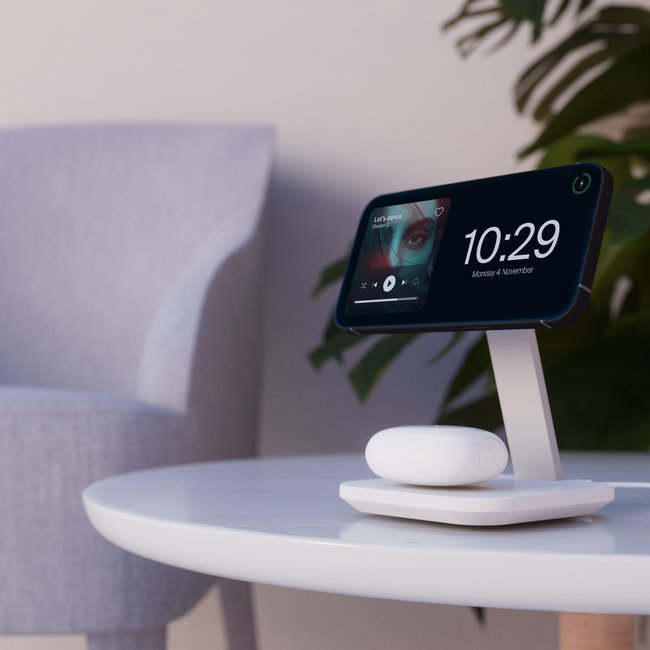 PURO - Bezdrôtová nabíjacia stanica Stand Mag, 2x1, 15 W, biela