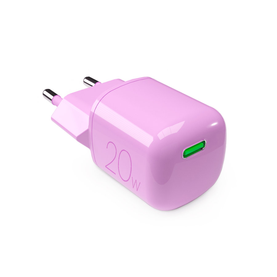 PURO - Cestovný adaptér MiniPro USB-C, GaN, 20 W, coraltastic