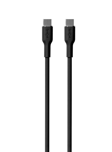 PURO - Kábel USB-C/USB-C, 60 W, Soft, 1,5 m, čierna