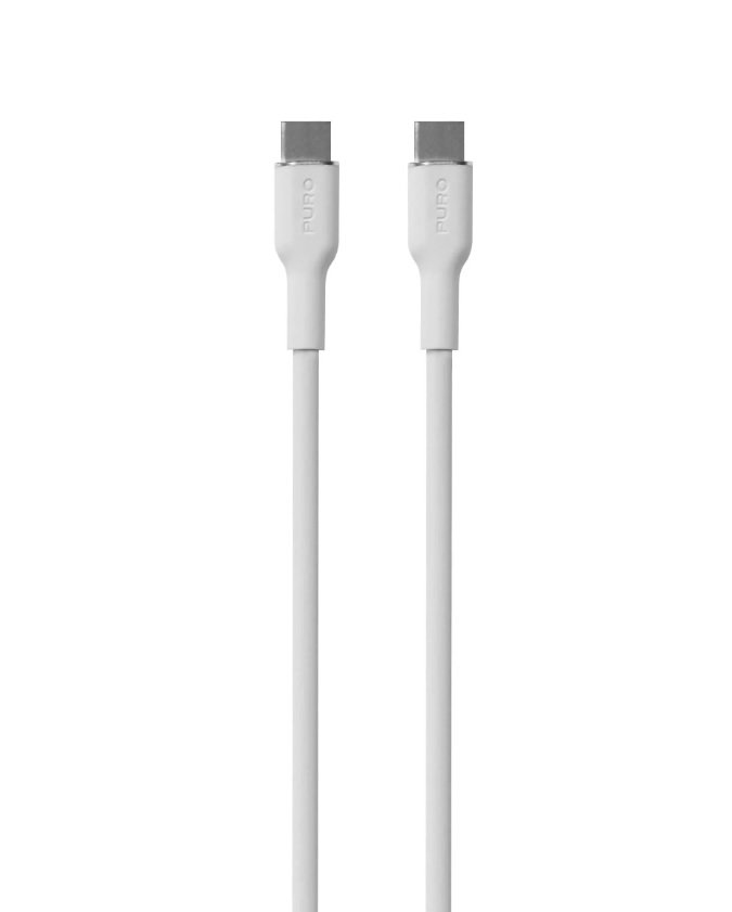 PURO - Kábel USB-C/USB-C, 60 W, Soft, 1,5 m, biela