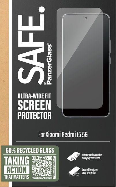 SAFE - Tvrdené sklo UWF pre Xiaomi Redmi 15 5G, čierna