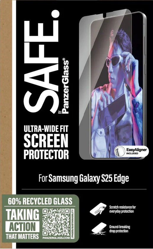 SAFE - Tvrdené sklo UWF s aplikátorom pre Samsung Galaxy S25 Edge, číra