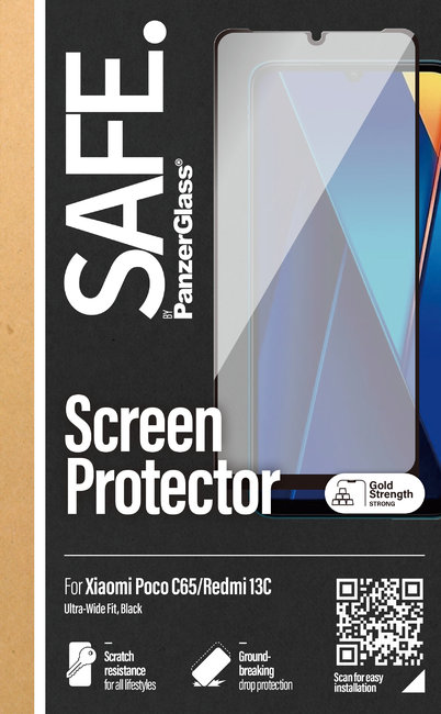 SAFE - Tvrdené sklo UWF pre Xiaomi Redmi 13C 5G, čierna