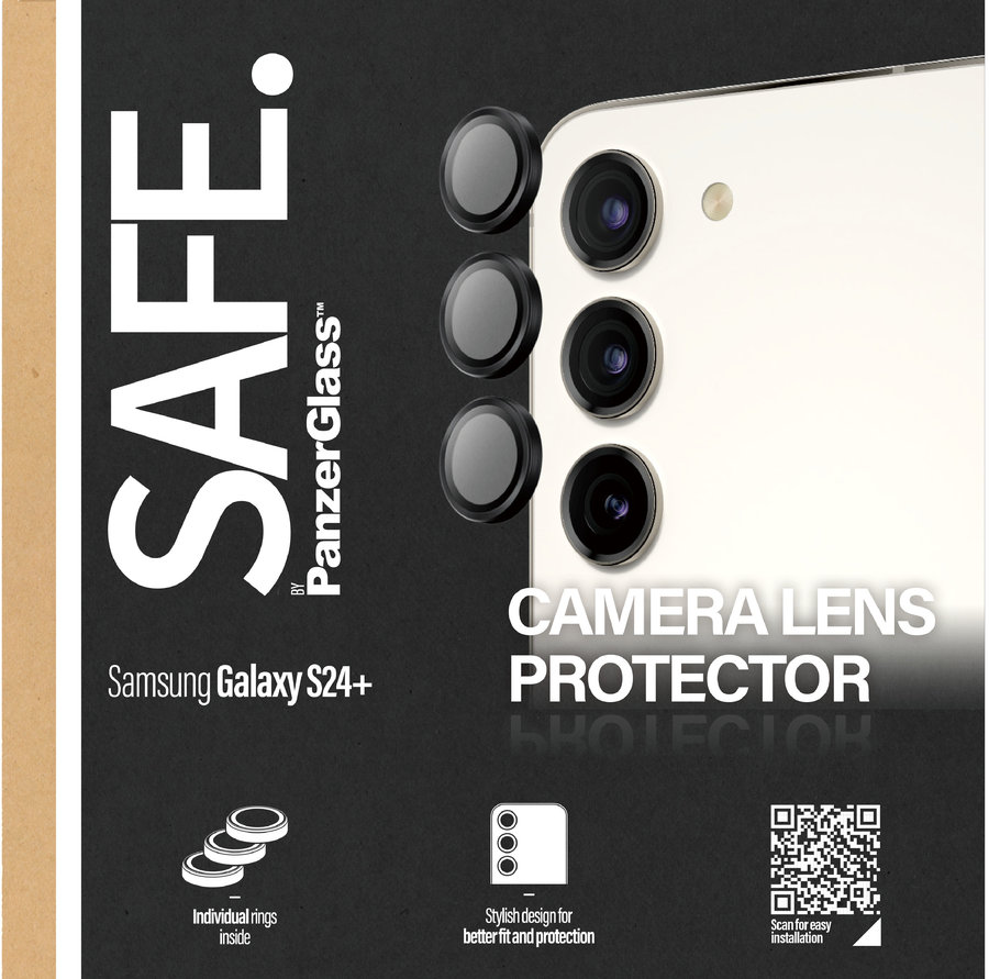 SAFE - Ochranný kryt objektívu pre Samsung Galaxy S24+, čierna