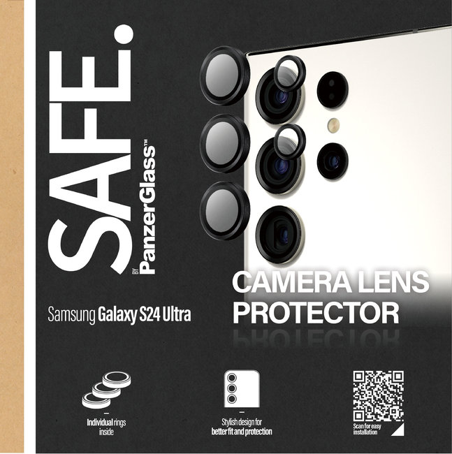 SAFE - Ochranný kryt objektívu pre Samsung Galaxy S24 Ultra, čierna