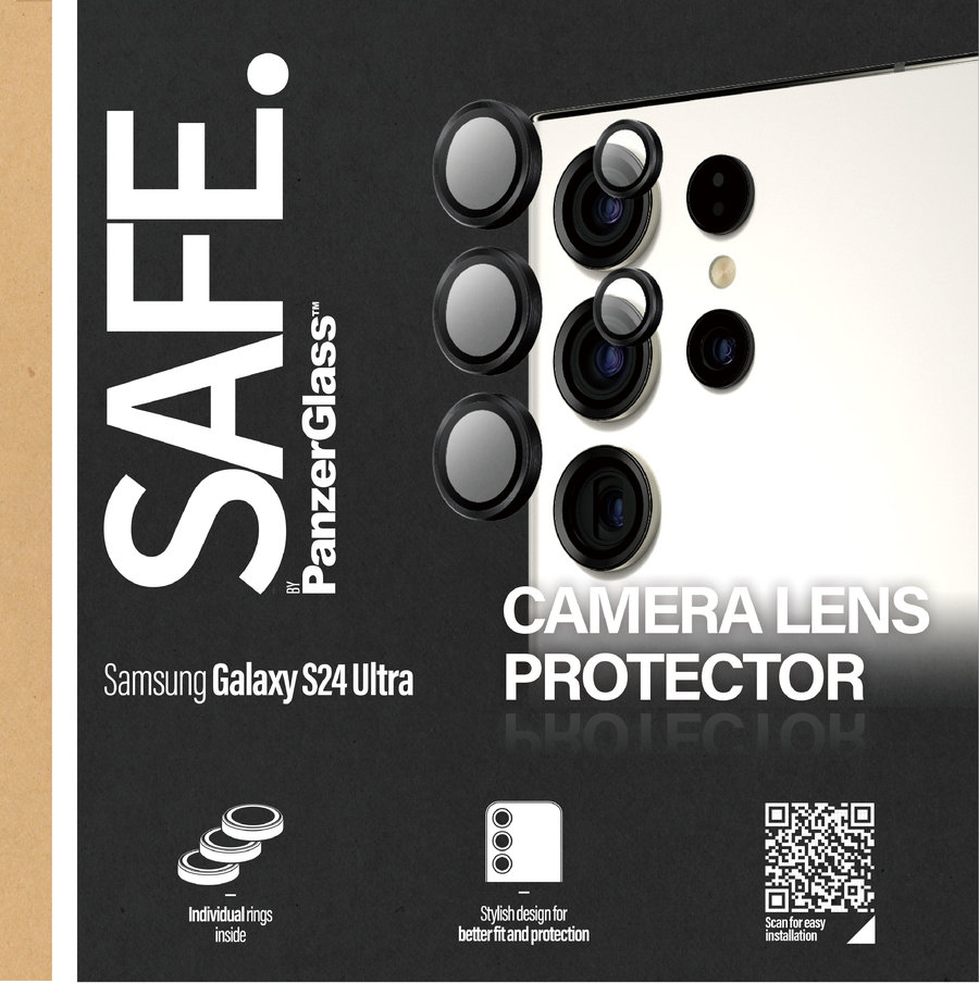 SAFE - Ochranný kryt objektívu pre Samsung Galaxy S24 Ultra, čierna