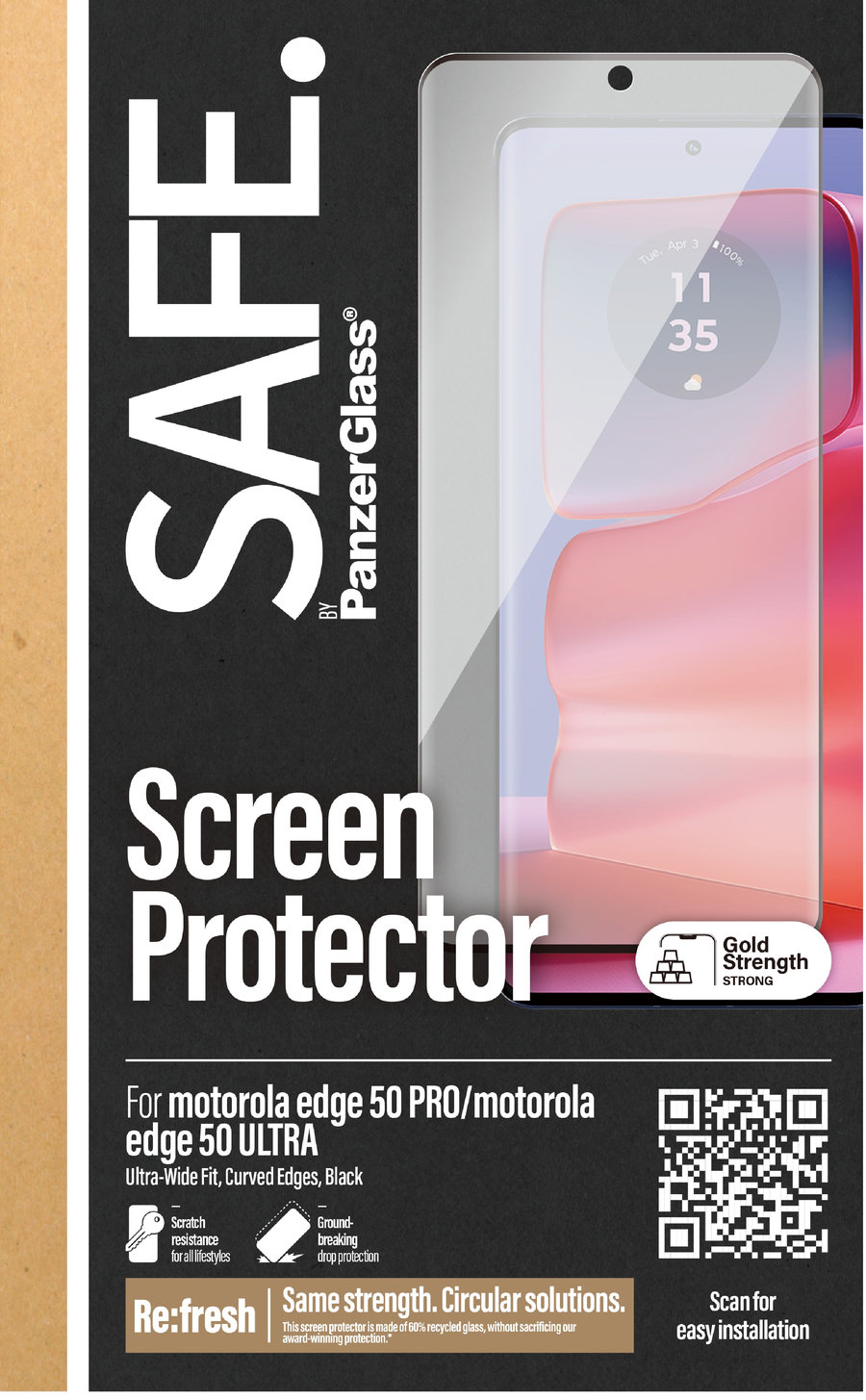 SAFE - Tvrdené sklo UWF pre Motorola Edge 50 Pro, čierna