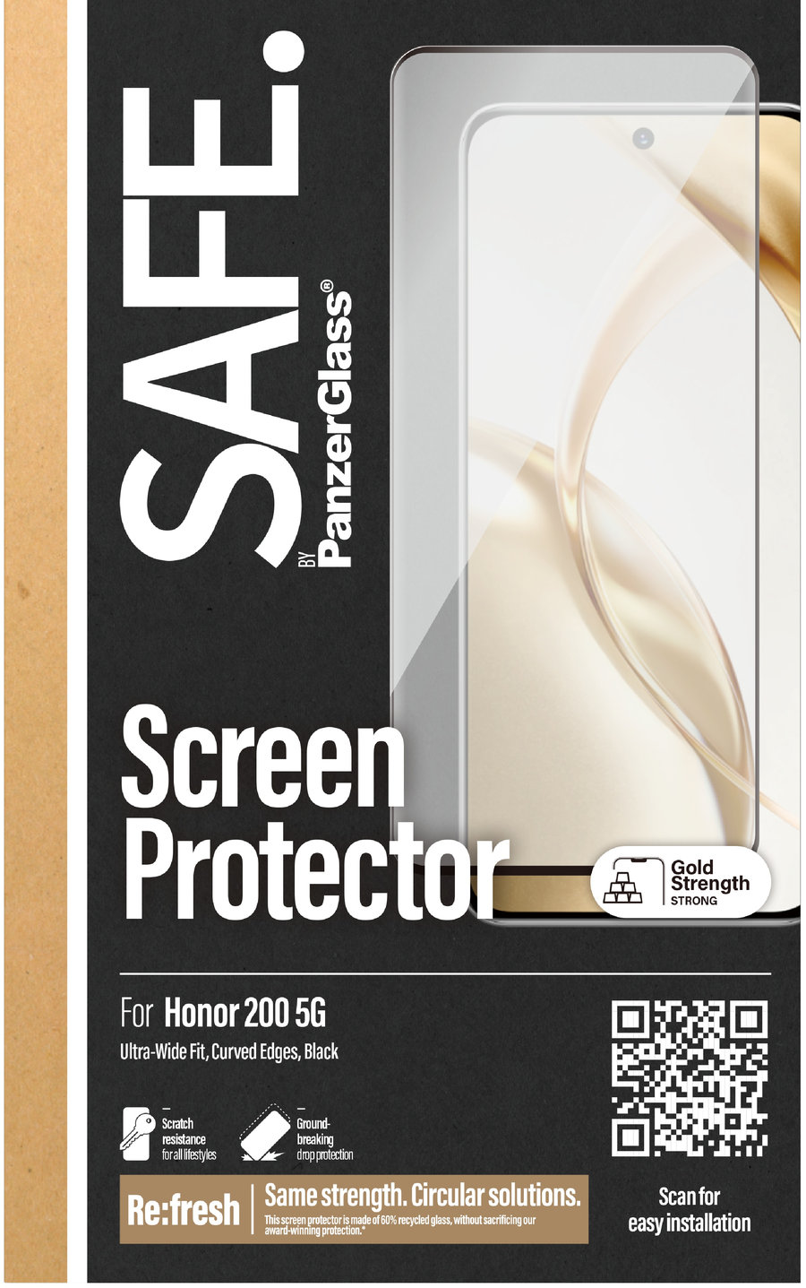 SAFE - Tvrdené sklo UWF pre Honor 200, čierna