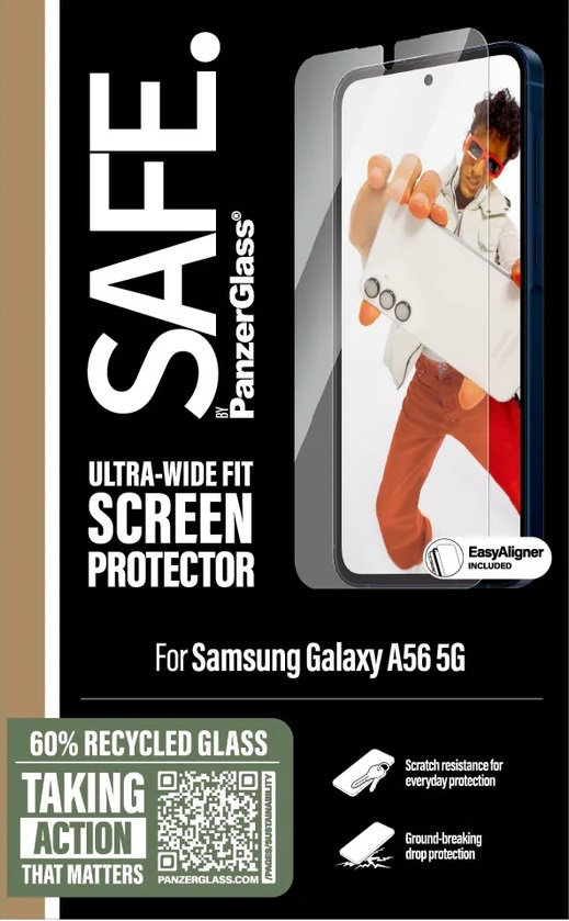 SAFE - Tvrdené sklo UWF s aplikátorom pre Samsung Galaxy A56 5G, číra