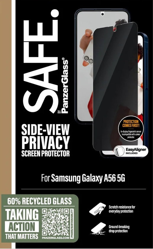SAFE - Tvrdené sklo UWF Privacy pre Samsung Galaxy A56 5G, čierna