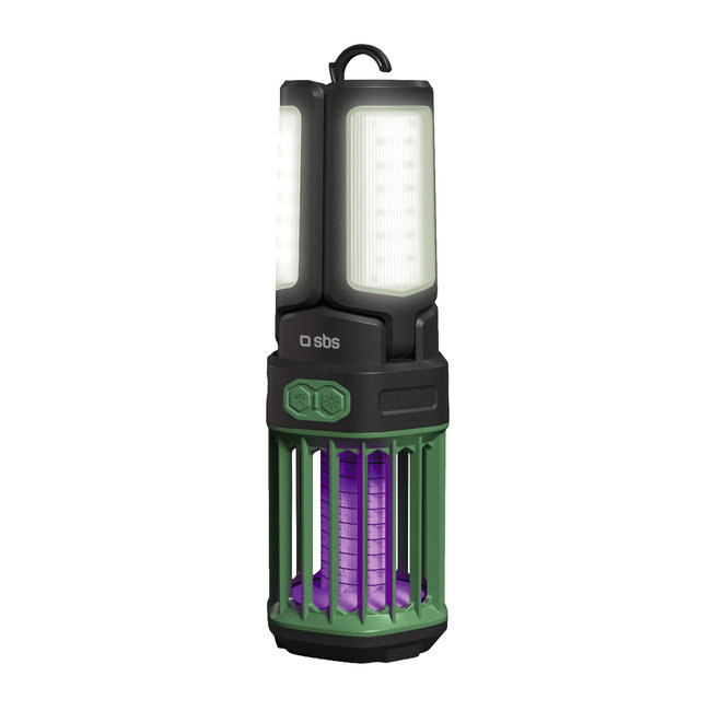 SBS - Svietidlo proti komárom & PowerBank WILD gear, 3000 mAh, s nočným svetlom, čierna