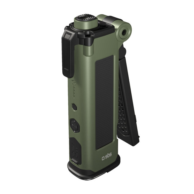 SBS - Solárna SOS PowerBank WILD gear, 3000 mAh, s baterkou, kladivom a rezačom bezpečnostných pásov, čierna