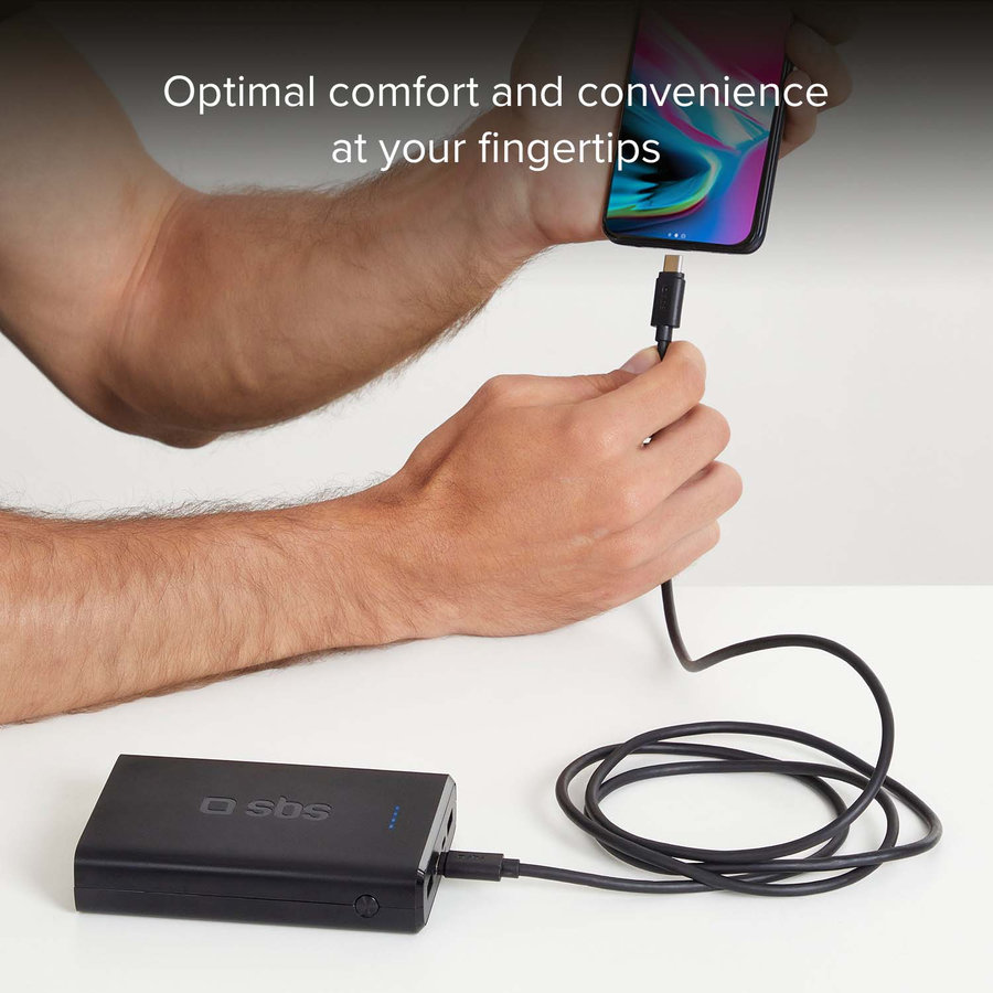 SBS - Kábel USB-C/USB-C, 60 W, 1,5 m, čierna