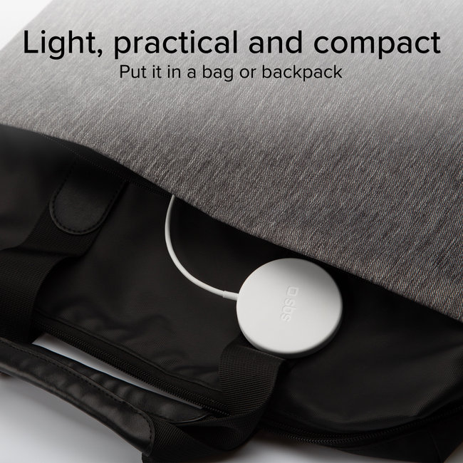 SBS - Univerzálna magnetická bezdrôtová nabíjačka, 15 W, biela