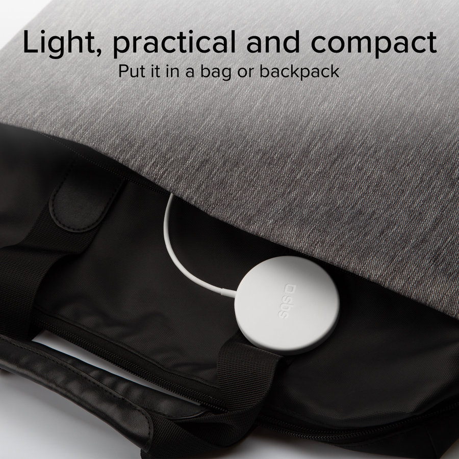 SBS - Univerzálna magnetická bezdrôtová nabíjačka, 15 W, biela