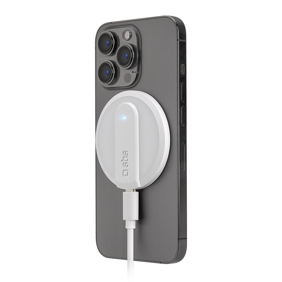 SBS - Magnetická bezdrôtová nabíjačka MagSafe, 10 W, biela