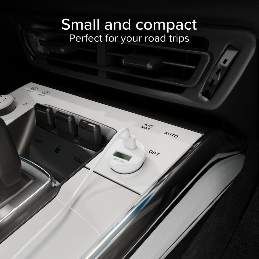 SBS - Autonabíjačka USB-C PD 20 W/USB-A AFC 18 W, biela