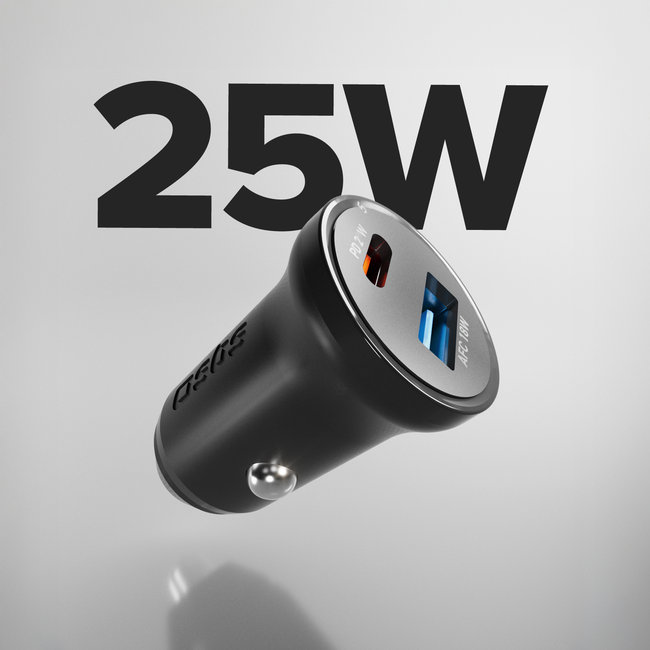 SBS - Autoadaptér USB-A/USB-C, PD, 25 W, čierna