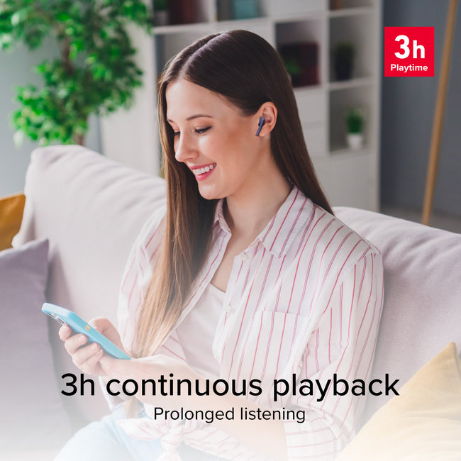 SBS - Bezdrôtové slúchadlá TWS One Color, modrá