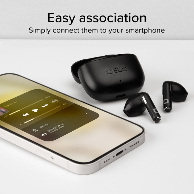 SBS - Bezdrôtové slúchadlá TWS Go Pods, čierna