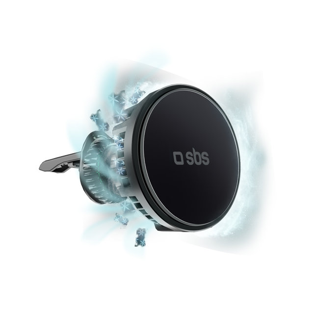 SBS - Držiak do auta Frozen Mag, MagSafe, s chladiacim ventilátorom, do mriežky, 15 W, čierna