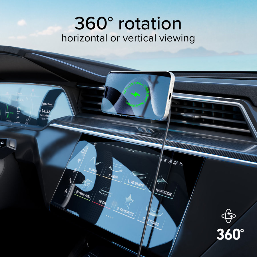 SBS - Držiak do auta Frozen Mag, MagSafe, s chladiacim ventilátorom, do mriežky, 15 W, čierna