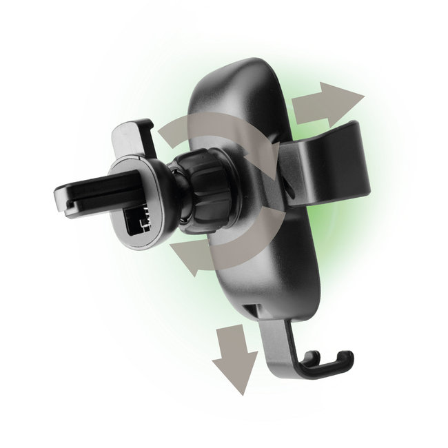 SBS - Držiak do auta Gravity s bezdrôtovým nabíjaním, 10 W, QI, čierna