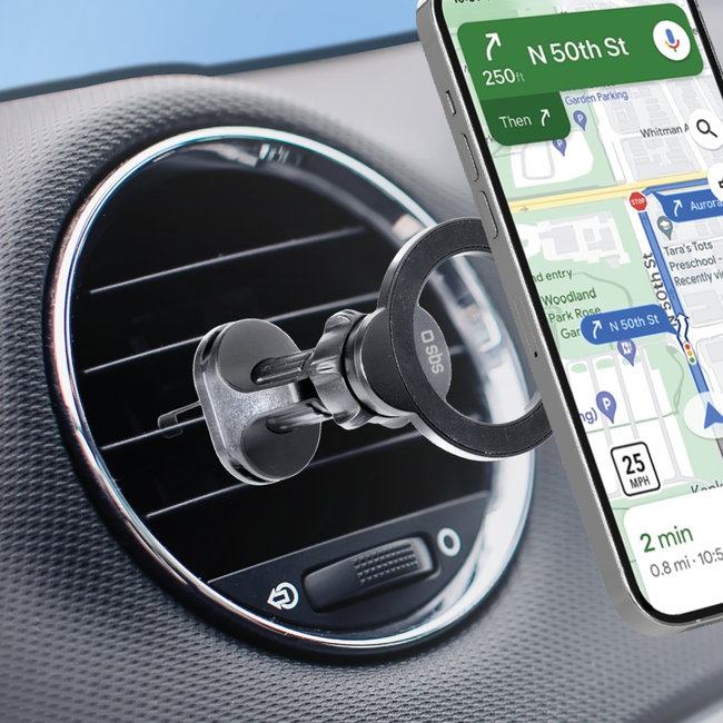 SBS - Držiak do auta Circle Mag kompatibilný s MagSafe, do mriežky, čierna