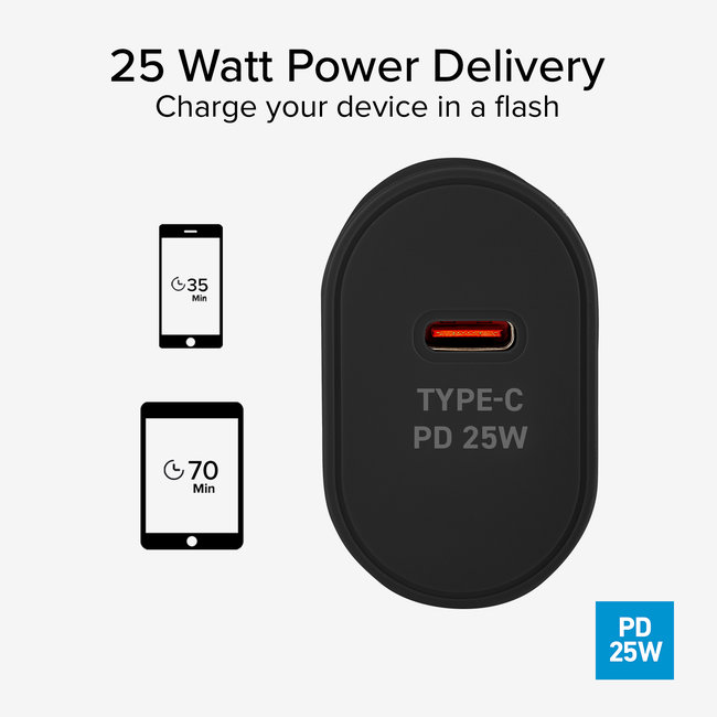 SBS - Cestovný adaptér USB-C, 25 W, PD, čierna