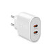 SBS - Cestovný adaptér 2x USB-C, 45 W, PD, biela
