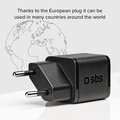 SBS - Cestovný adaptér Mini USB-C, GaN, 30 W, PD, čierna